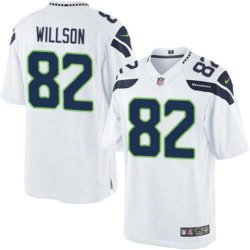 Men's Limited Luke Willson Nike Jersey White Road - #82 NFL Seattle Seahawks